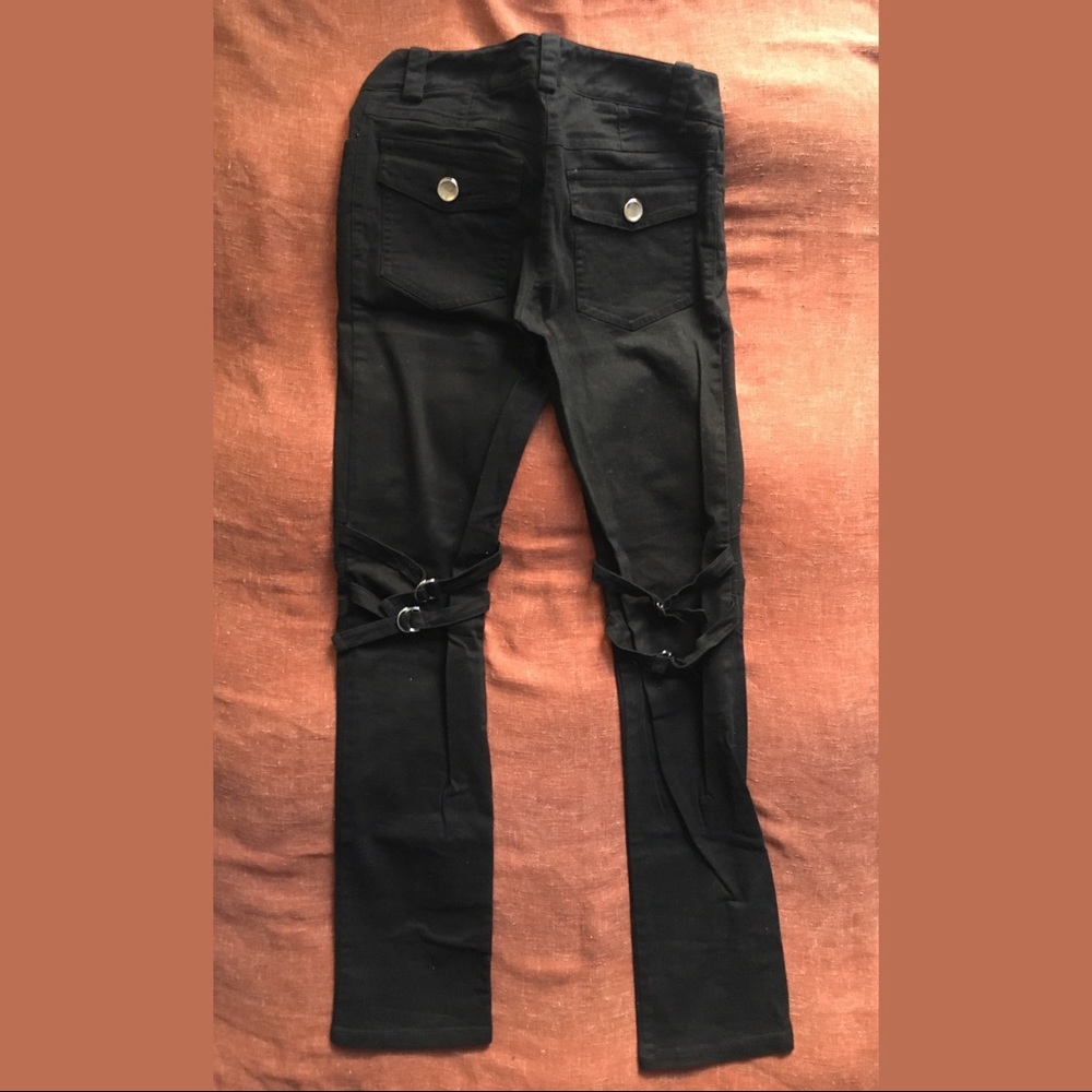 Patrizia Pepe Low Motorcycle Black Denim Jean Pant